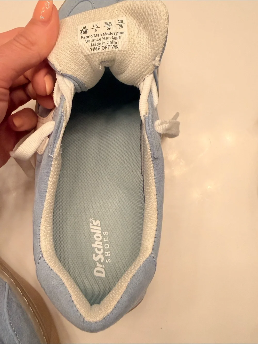 Dr. Scholl's Light Blue Suede Sneakers NEW Never Worn - Picture 7 of 8